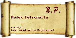 Medek Petronella névjegykártya